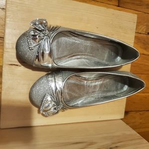 Silver ballerina flats